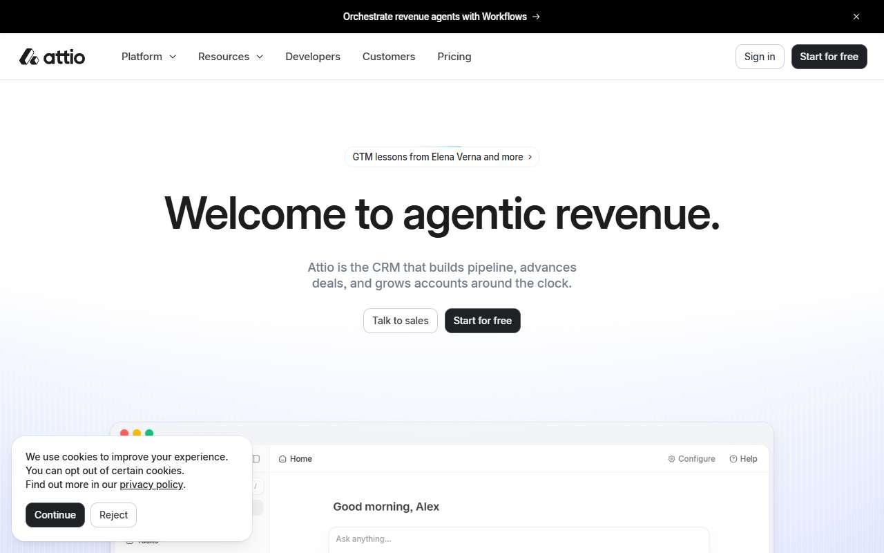 Attio website