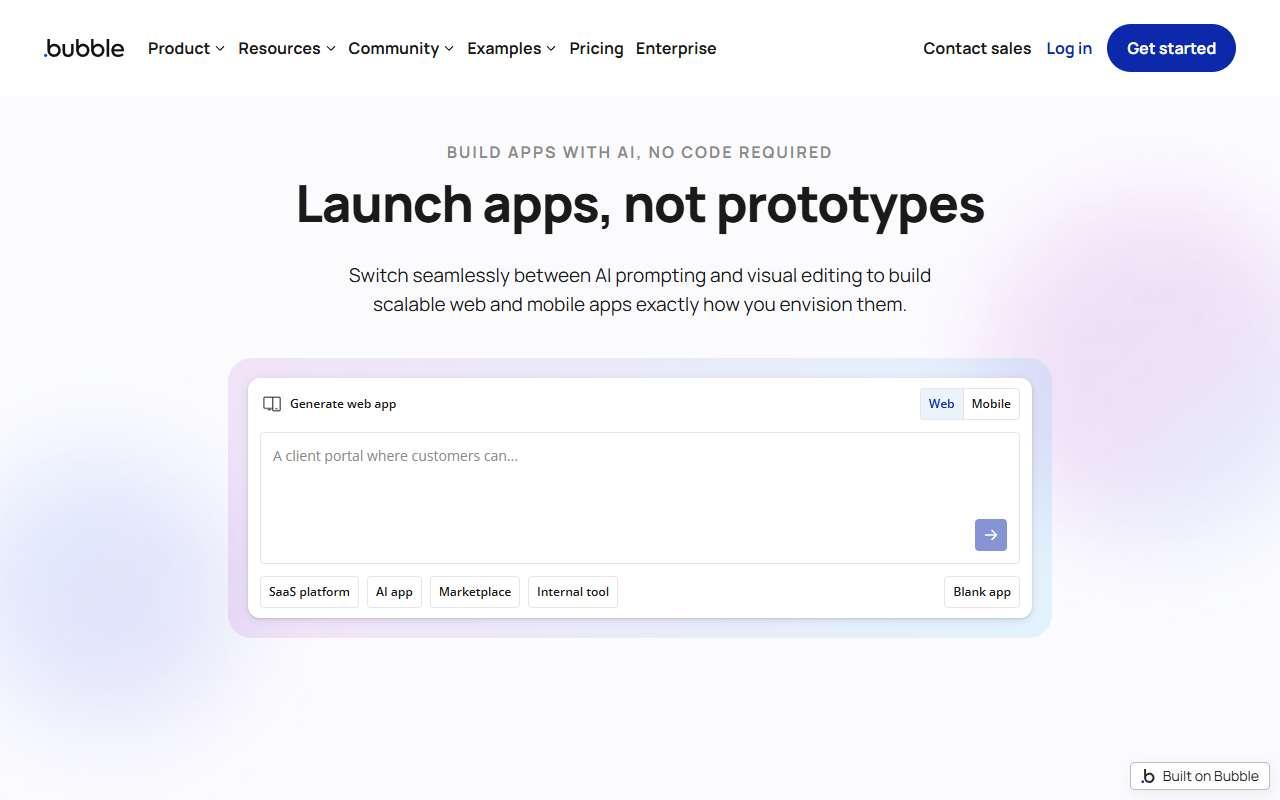 Bubble website