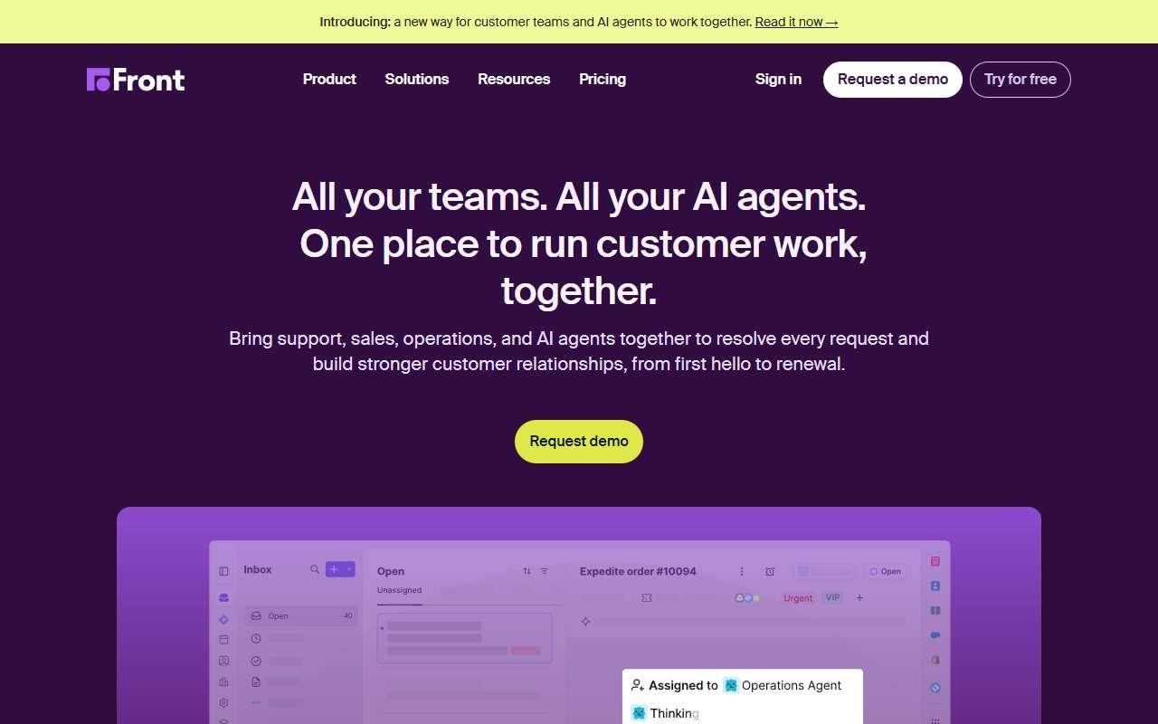 Front website