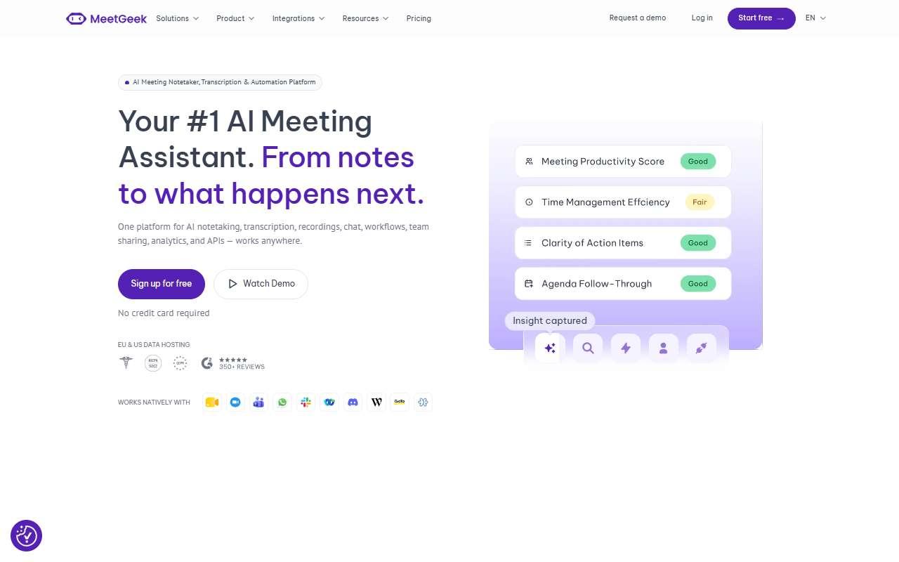 MeetGeek website