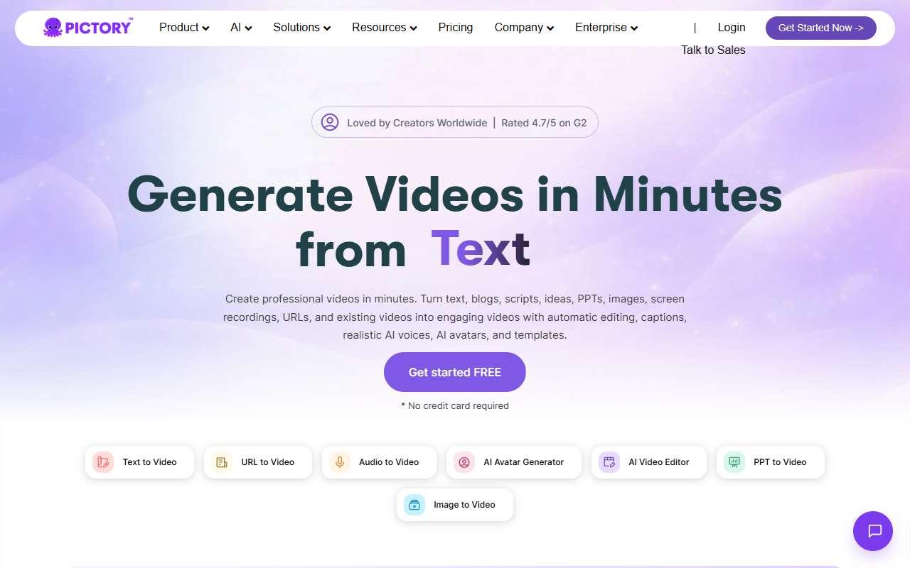 Pictory website