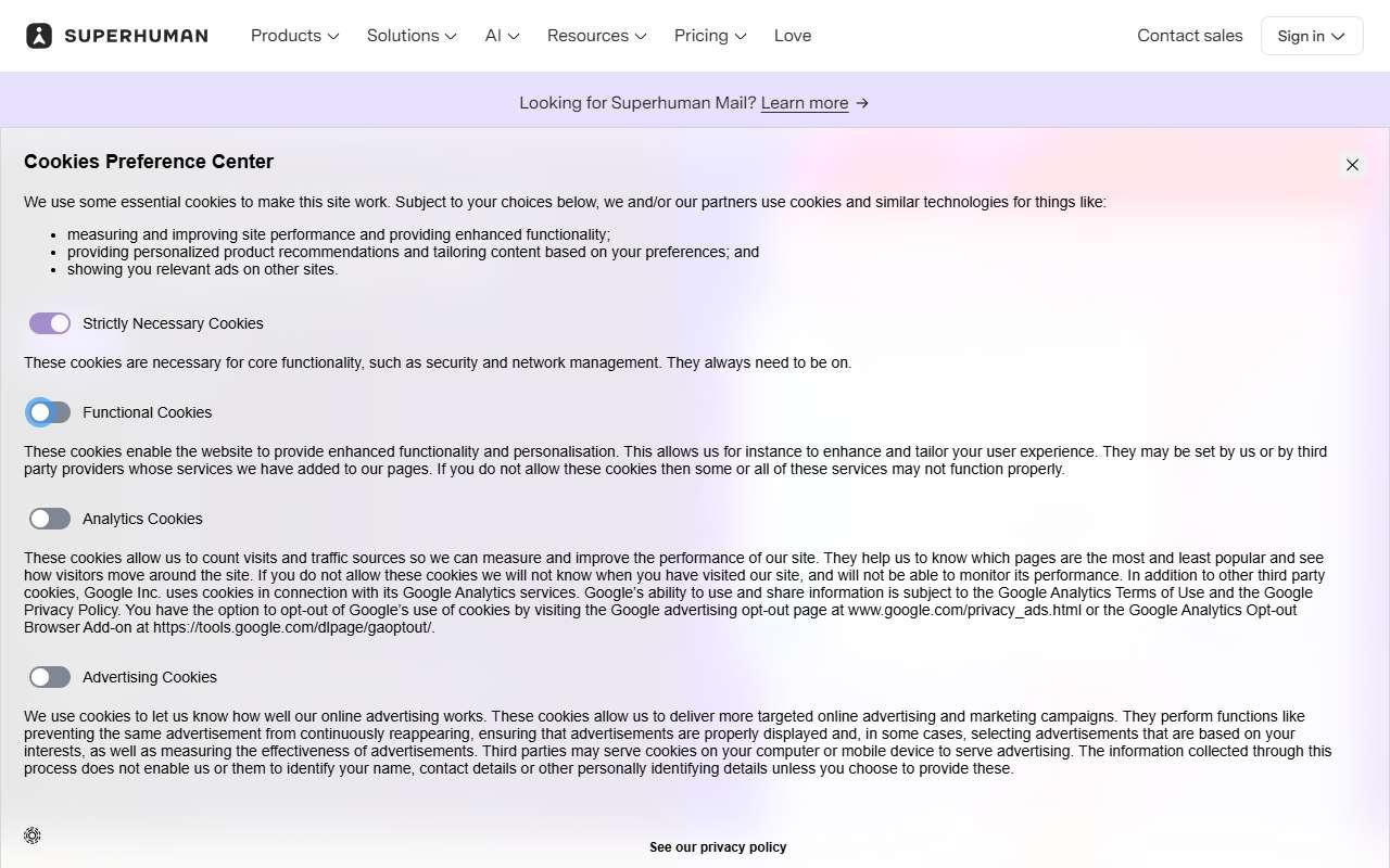 Superhuman website