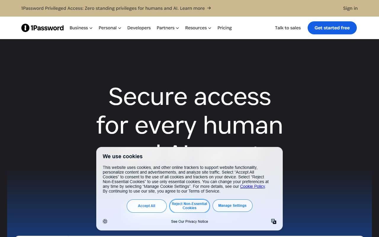 1Password website