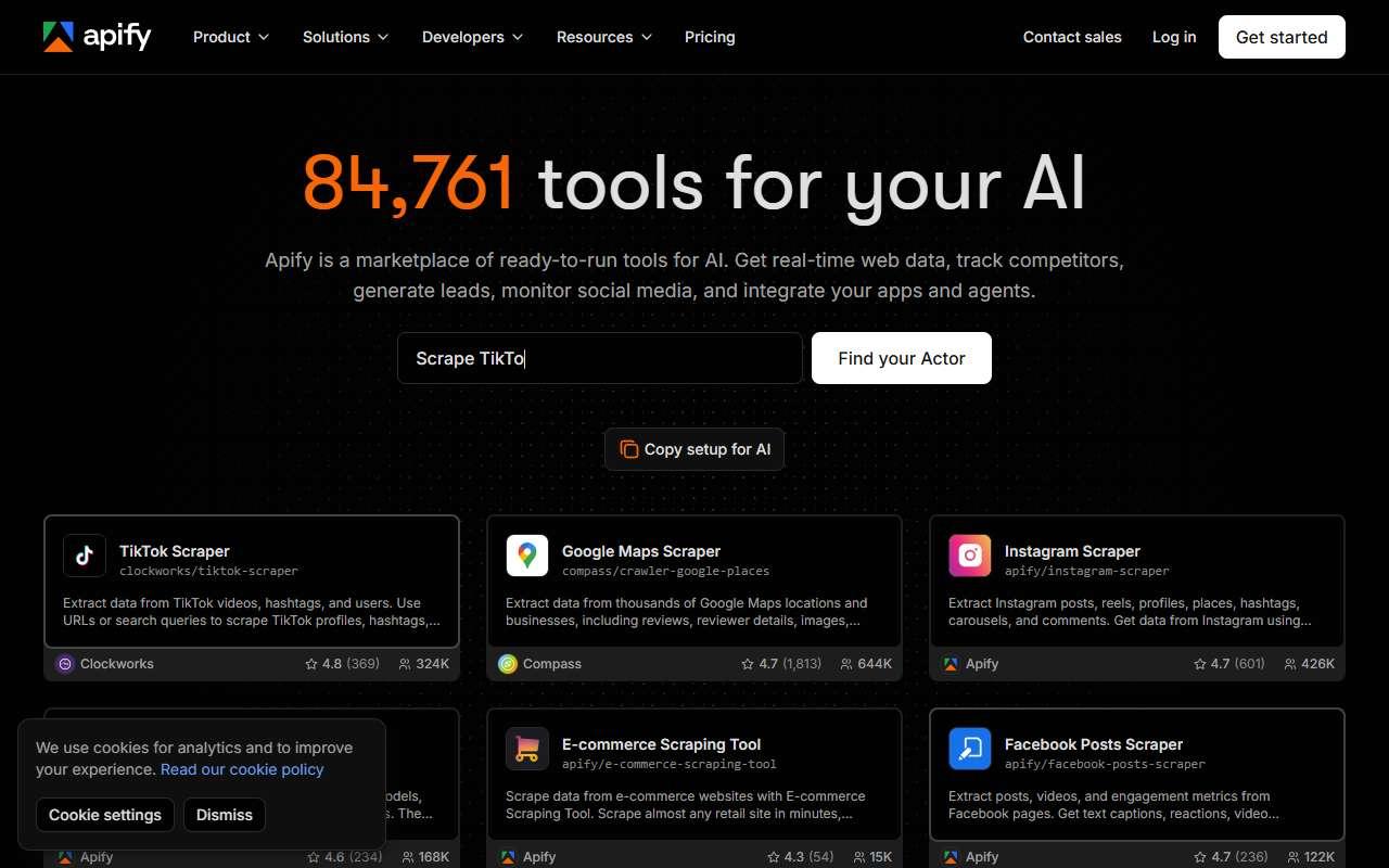 Apify website