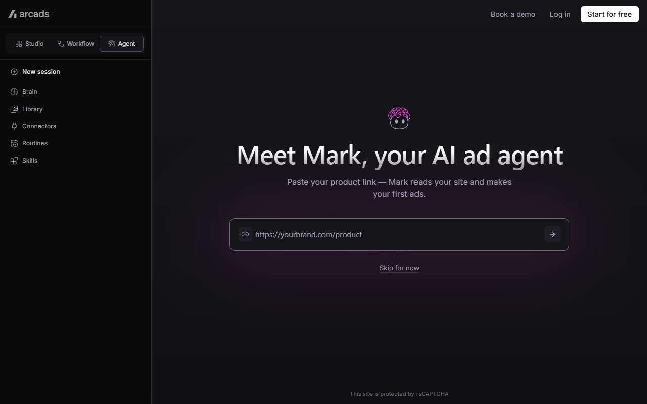 Arcads website
