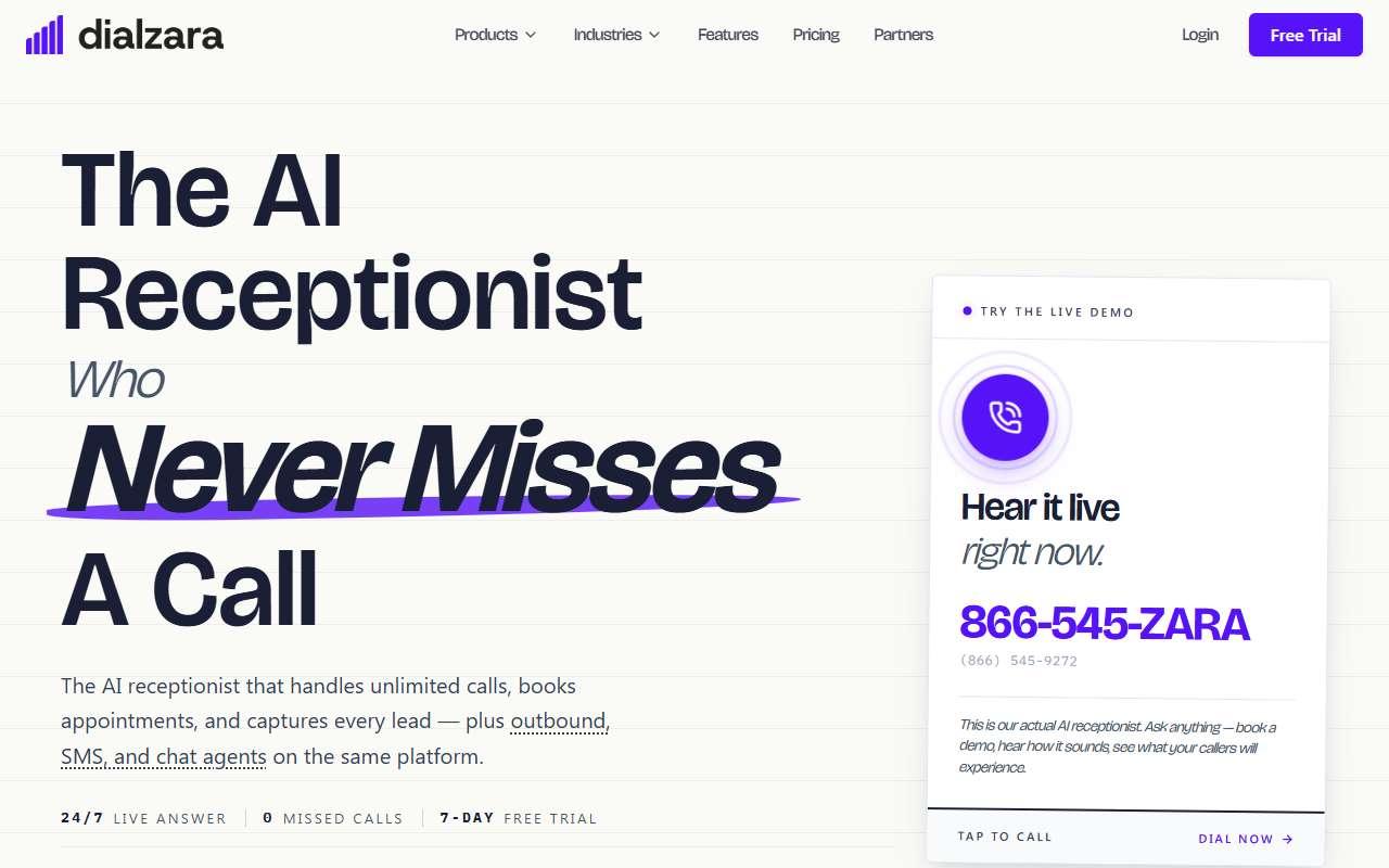 Dialzara website