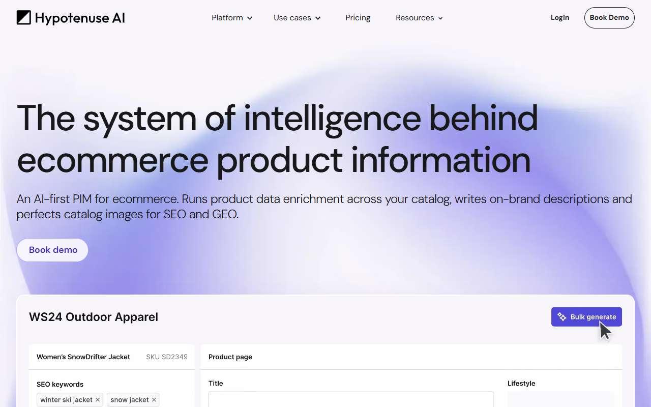 Hypotenuse AI website