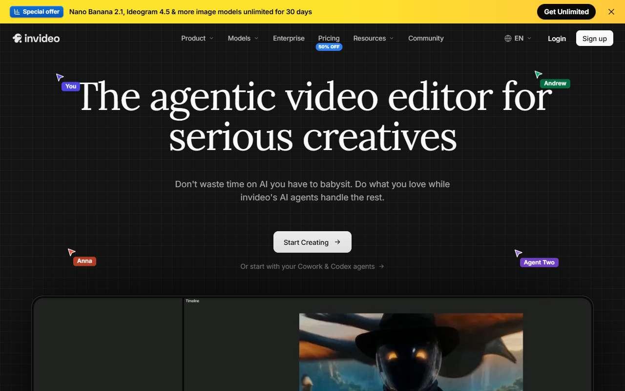 InVideo AI website