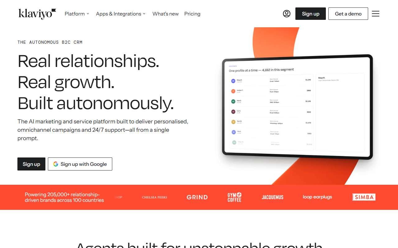 Klaviyo website