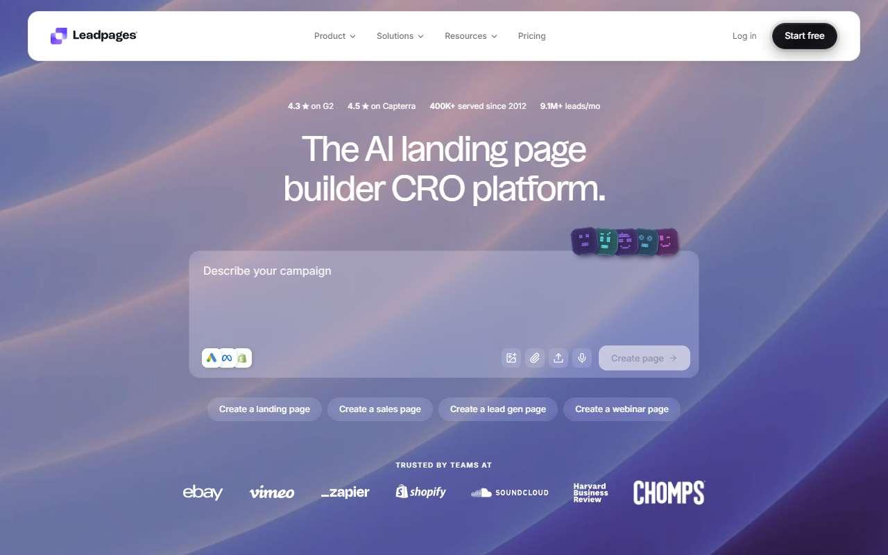 Leadpages website
