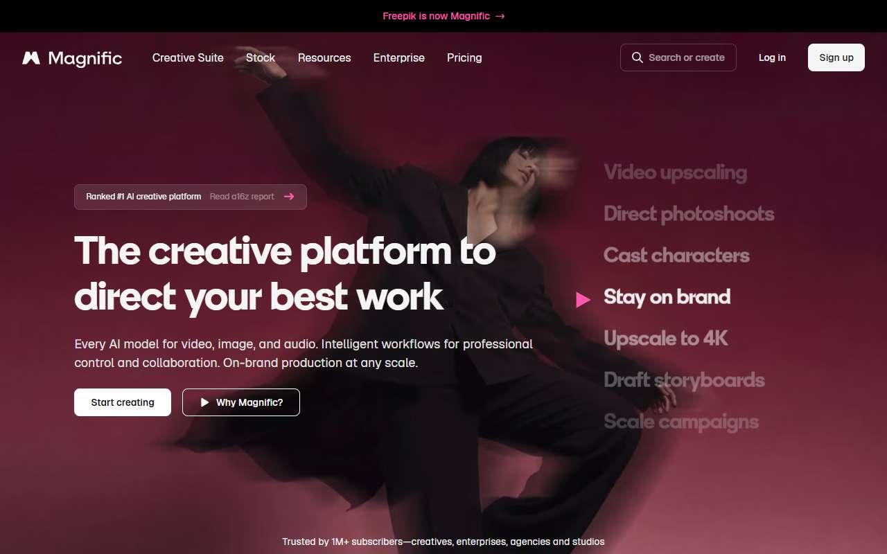 Magnific (formerly Freepik) website