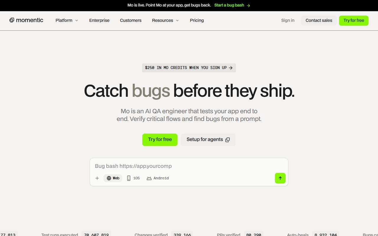 Momentic website