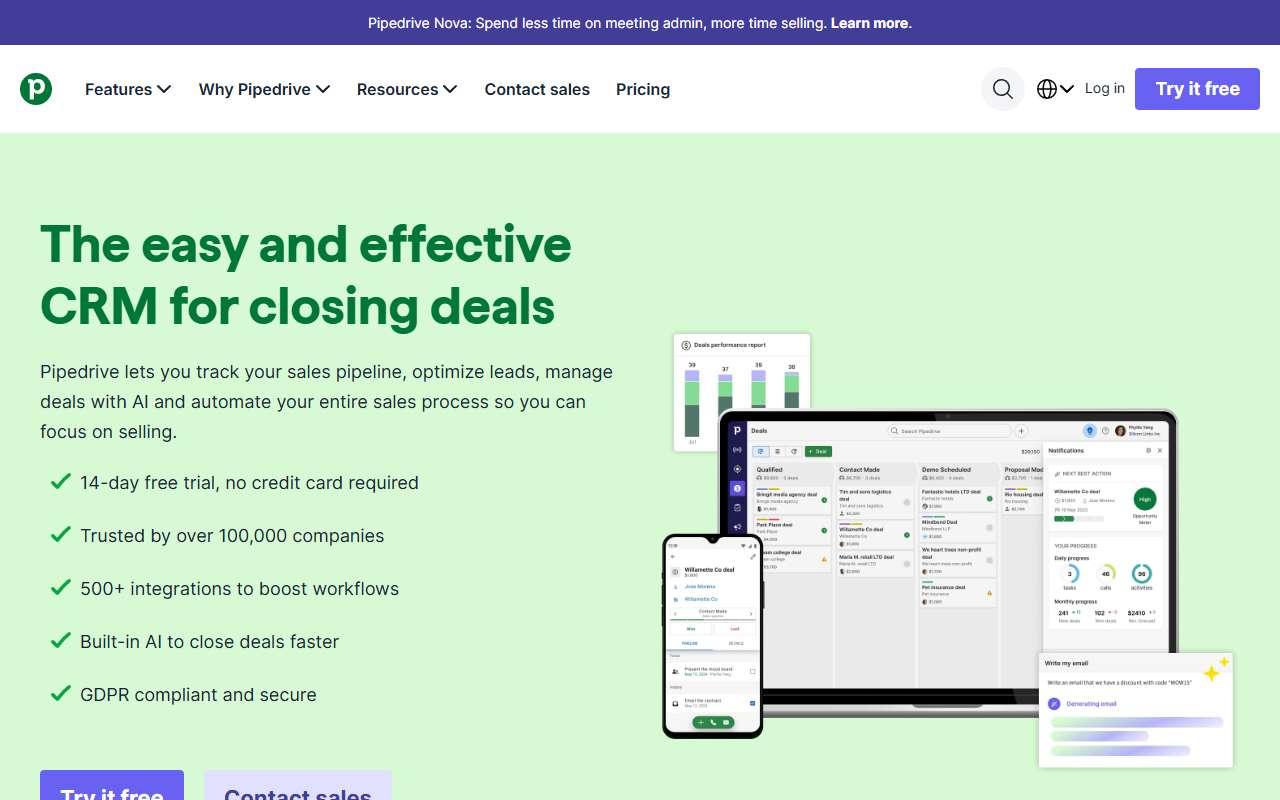 Pipedrive website