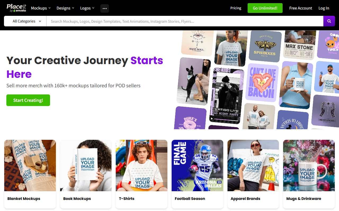 Placeit by Envato website