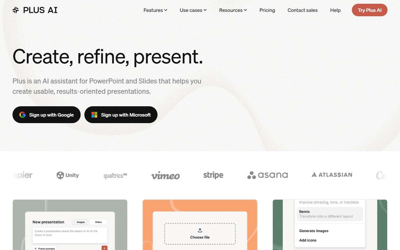 Plus AI website
