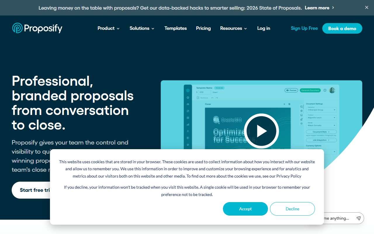 Proposify website
