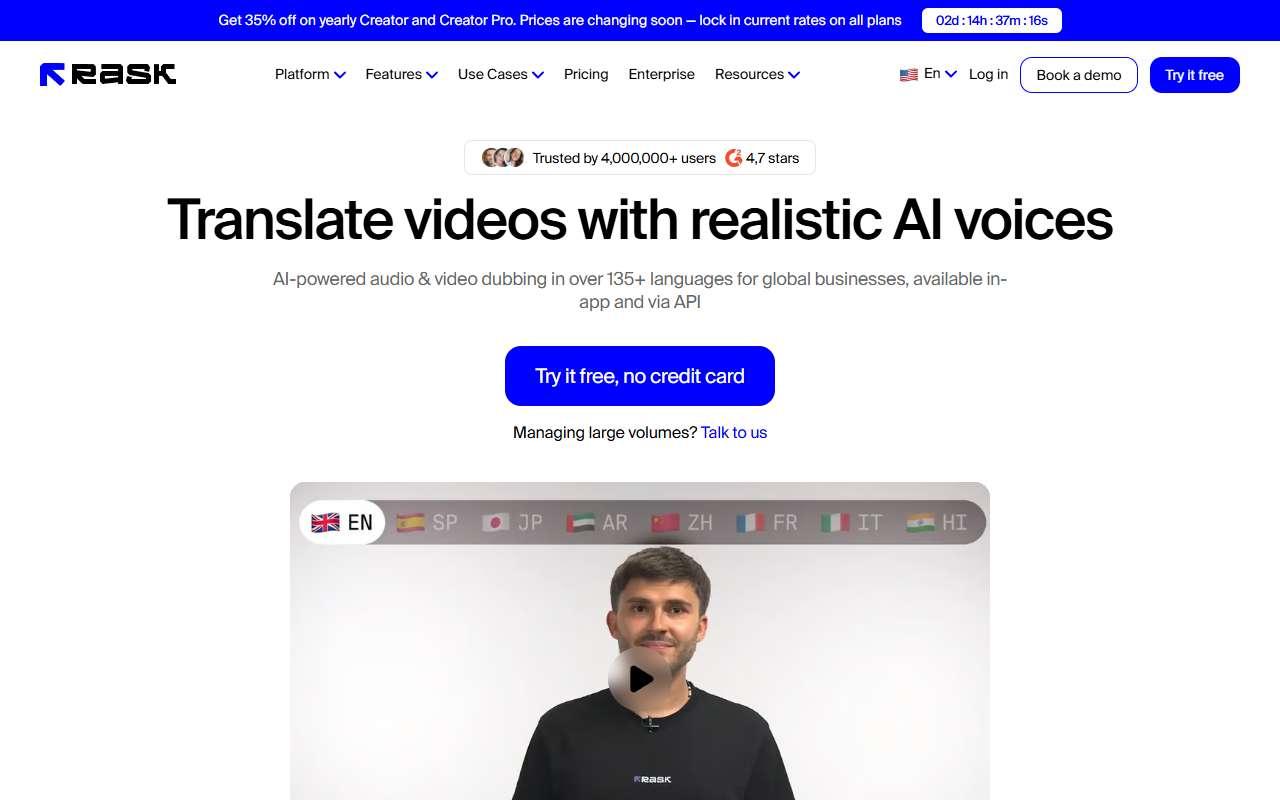Rask AI website