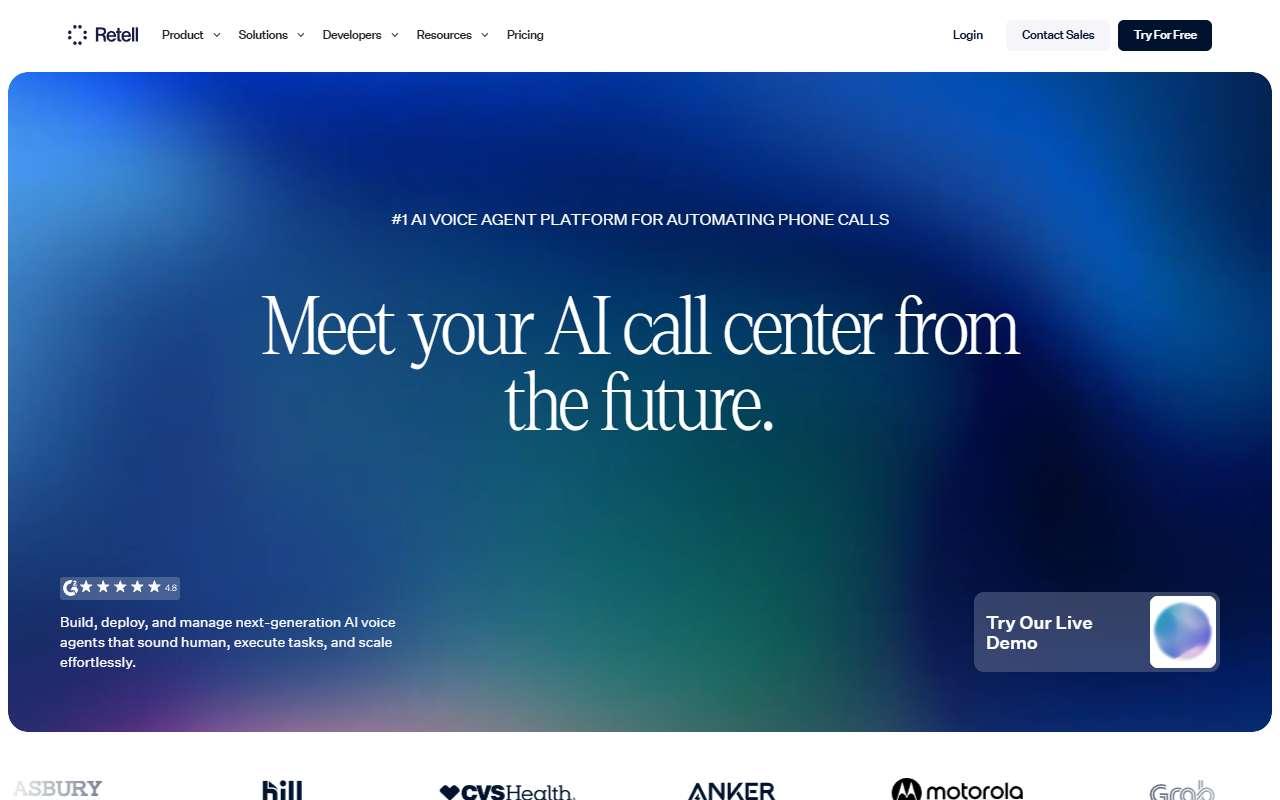 Retell AI website