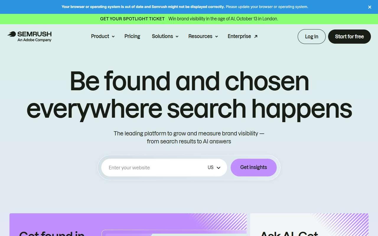 Semrush website