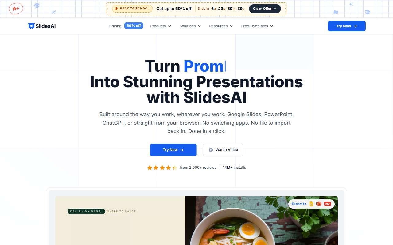 SlidesAI website