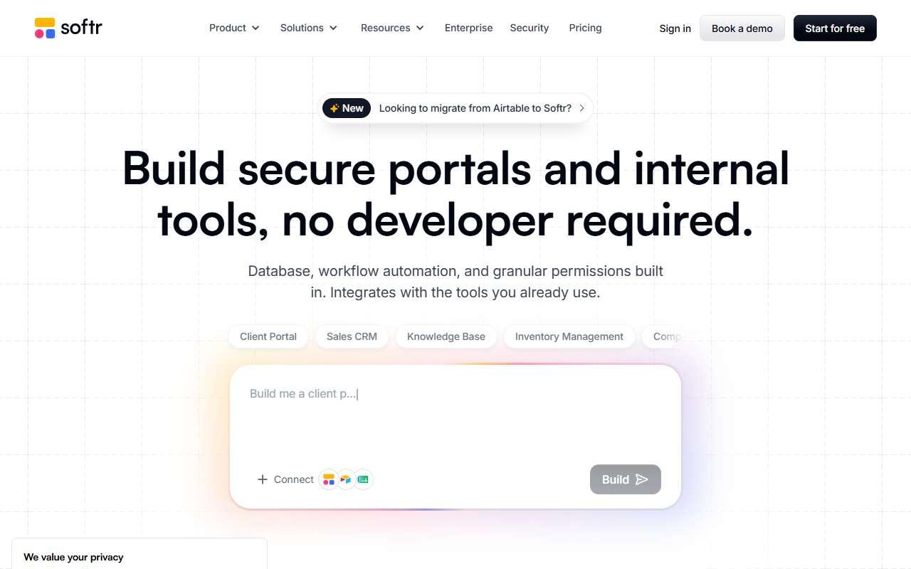 Softr website