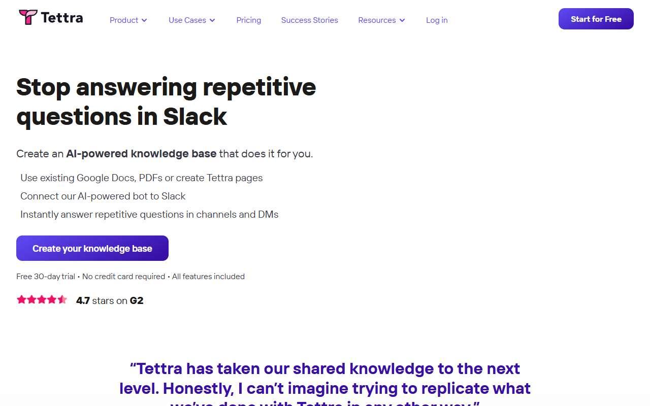 Tettra website
