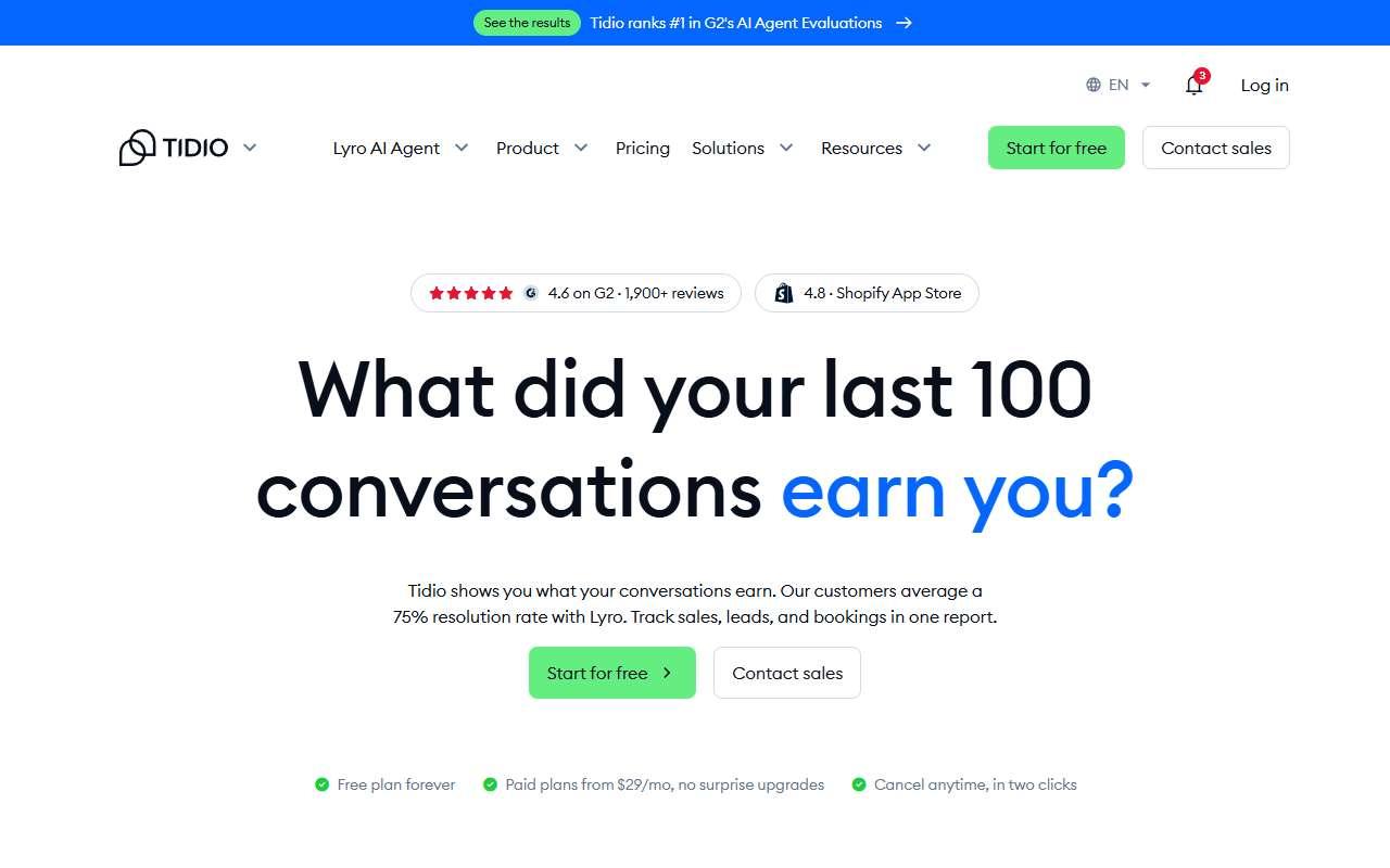 Tidio website